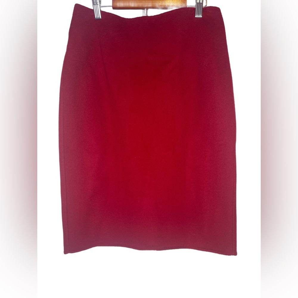 Talbots Red Wool Blend Pencil Skirt Size 4 Classic Career Office Work